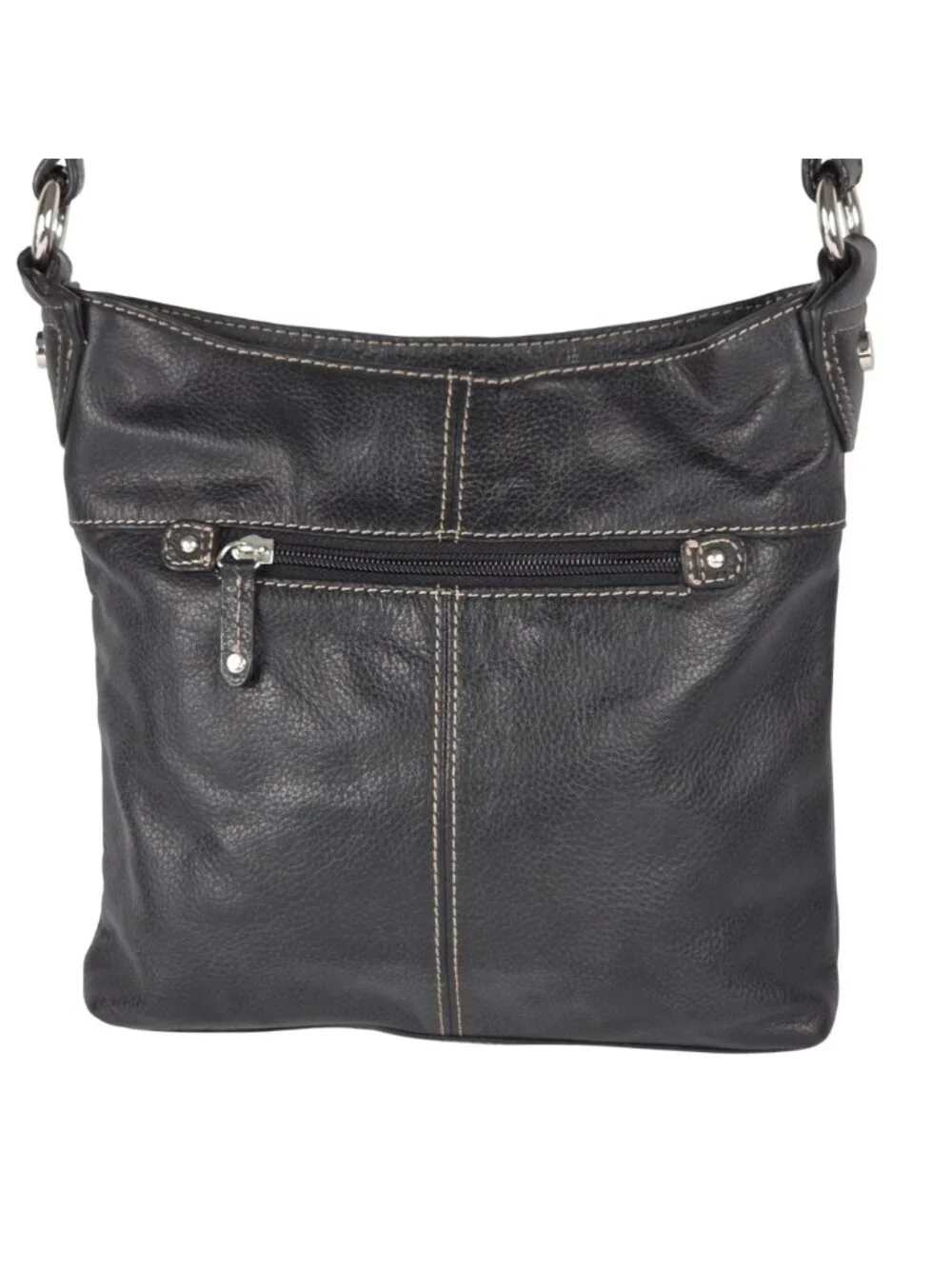 Tignanello Multi Pocket Organizer Crosssbody Bag Black Leather 10